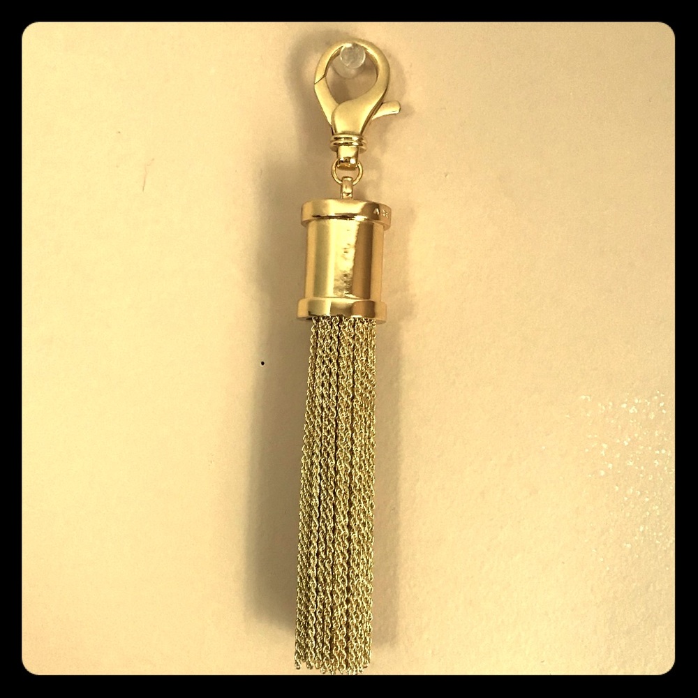 Are You Am I gold tassel keychain